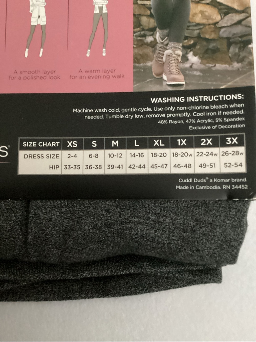 Cuddl Duds Ultra Cozy Leggings - Heather Charcoal - Picture 4 of 5